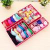 Foldable Underwear & Socks Storage Box with Dividers - Wardrobe Organizer for Bras and Panties.