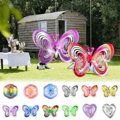 3D Schmetterling Vogel Repeller Spinner Windspiele Hängende Dekorationen Reflektierende Scarer Hängende Ornament Outdoor Garten Dekoration