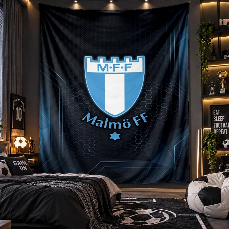 Gobelin wiszący na ścianę z nadrukiem Malmö FF Tkanina do salonu sypialni Dekoracja domu