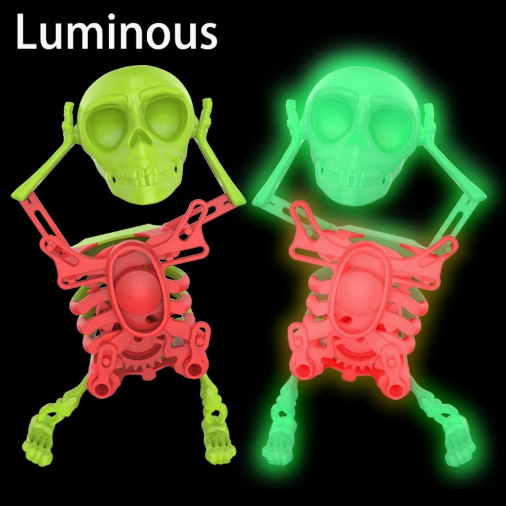 With Music Dancing and Swinging 3D Skull Toy with Lights Wind Up Skeletons New Dancing Skeleton