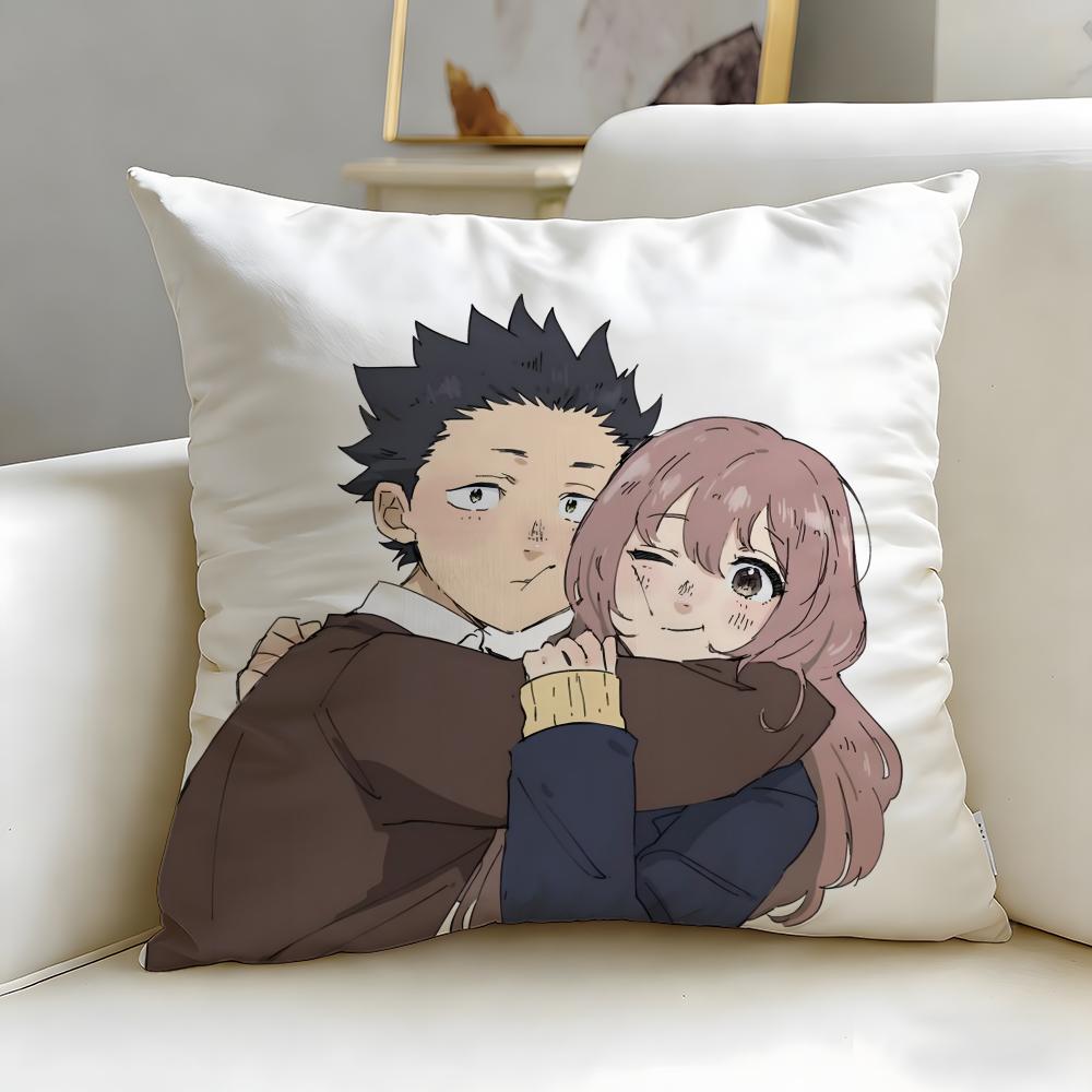 classic anime koe no Katachi Cushion Cover Soft  EasyWash Pillow Case  Versatile for Couch Bed Travel and Office