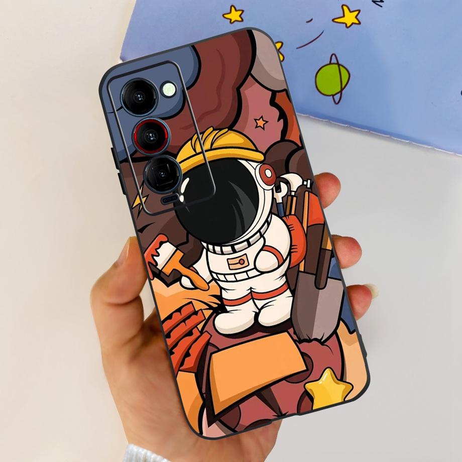 For Tecno Camon 18 P 18 Premier Camon18 Phone Case Capa Soft Liquid Silicone Bumper Etui Animals Flower Printed Funda Camon18