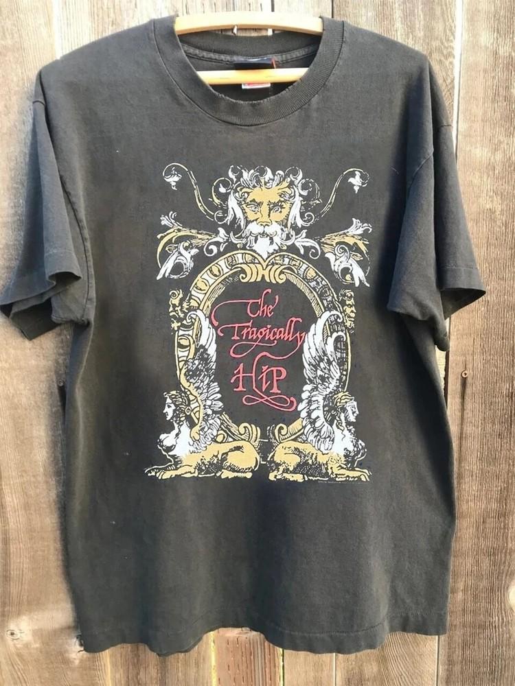 Vtg 1994 The Tragically Hip World Tour Charcoal T shirt Basic Style S5XL M