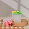 Boîte à épices ovale colorée et tendance à double couvercle | Pot à assaisonnement transparent et récipient pour MSG