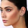 3pcs Fashion 14K Gold Plated Round Earrings for Women Simple Crystal Zircon Double Ring Punk Earring Cartilage Piercing Zircon
