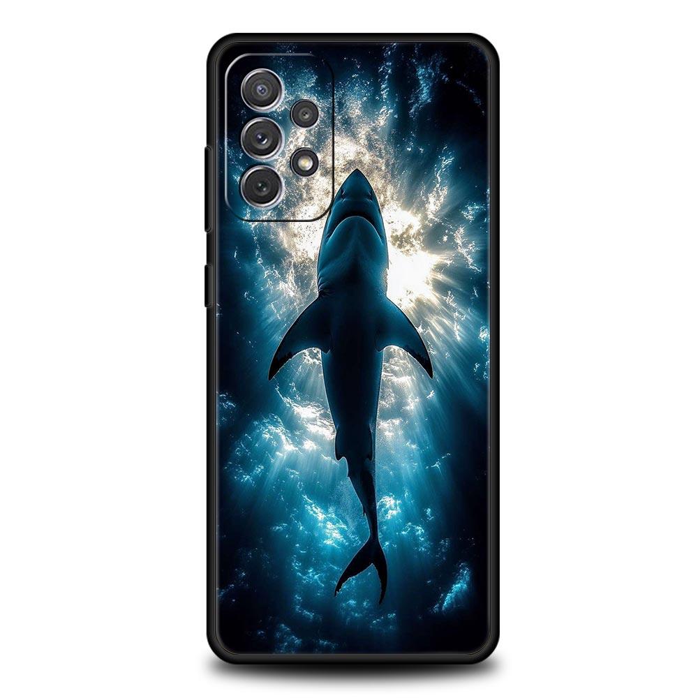 Phone Case For Samsung Galaxy A17 A15 A13 A51 A71 A41 A31 A21S A07 A03S A05 A35 A55 A23 A25 A33 A53 A73 5G Cover Shark