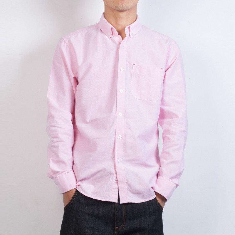 Clothing Factory Balance Cargo with Logo Cut Off Oxford Woven Shirts Men's Long Sleeves Pure Cotton Silm Hong Kong Style Japanese Style Shirt Coat