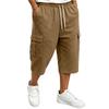 Men's Casual Drawstring Cargo Shorts 7/8 Length for Summer Everyday Wear
