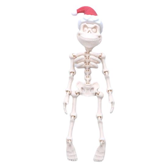 Halloween Skeleton Refrigerator Magnet 3D Printed Poseable Skeleton Figurine with Movable Joints Articulated Skeleton Fridge Magnetic Decoration