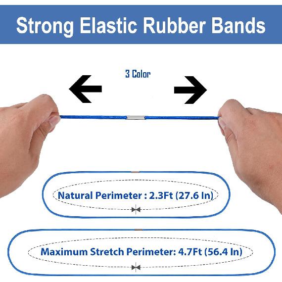 Trash Can Rubber Bands, Fit 13-30 Gallon Garbage Can, Set of 3 Elastic Trash Can Bands Heavy Duty for Kitchen Bathroom, Garbage Bin & Litter Box