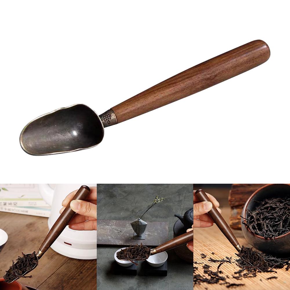 Loose Leaf Tea Scoop Exquisite Tea Leaves Chooser Multifunction Creative Tea Shovel Vintage Ebony Teaspoon for Home Teahouse