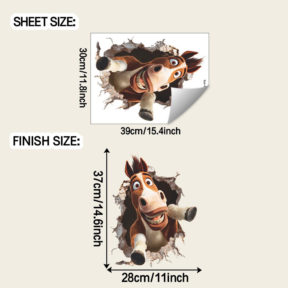 

Creative Breaking Barriers Funny Horse Living Room Home Decor Background Wall Decoration Beautifying Wall Stickers