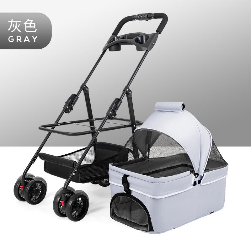 Foldable Pet Stroller Lightweight Cat Dog Carrier Travel Cart Breathable Dog Basket Portable Puppy Pushchair for Outdoor Walking