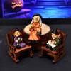 Halloween Witch Ghost Rocking Chair Cute Handmade Figurine Tabletop Ghost in Black Costume Resin Vehicle Figurine