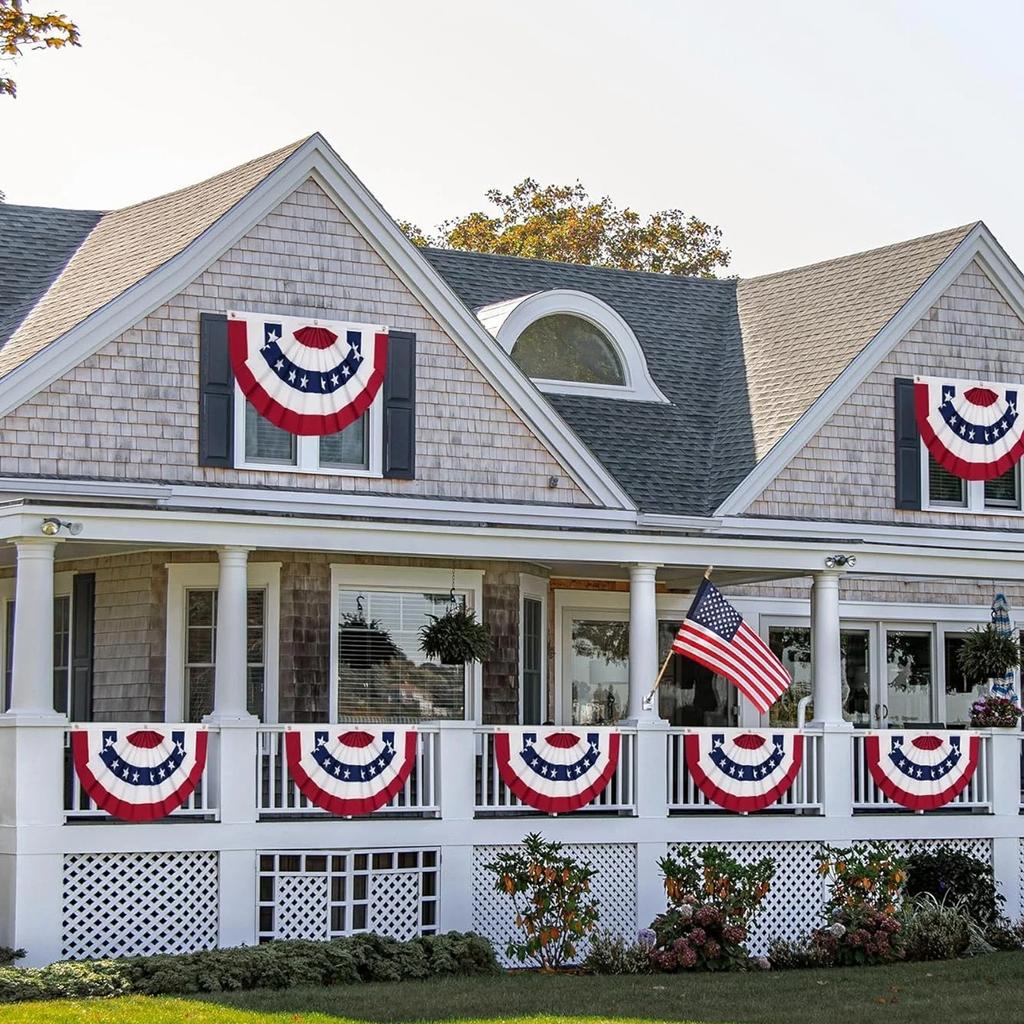 Independence Day Outdoor Decoration Patriotic American Flag U.S. Pleated