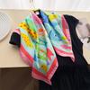 Color small fish simulation silk printing silk scarf small square scarf high-end shawl sunscreen neck scarf headscarf female
