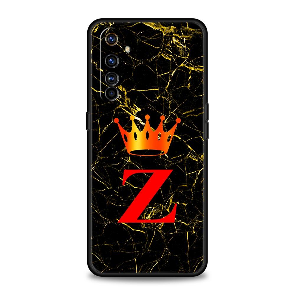Marble Letter Case For Realme C67 C63 C55 C53 C35 C25 C21 GT 2 3 5 6 10 11 12 13 Pro Plus 5G Soft TPU Phone Cover Fundas Capas