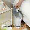 14 cm bred smal press-typ soptunna, 10L plastkorg med lock, papperskorg för badrum, kök, vardagsrum