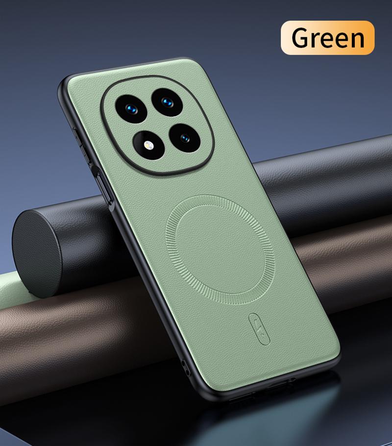 For Redmi Note 14 Pro 5G Case Magnetic Leather Shield Cover High Quality Anti-Fingerprint Non-Slip PC+TPU