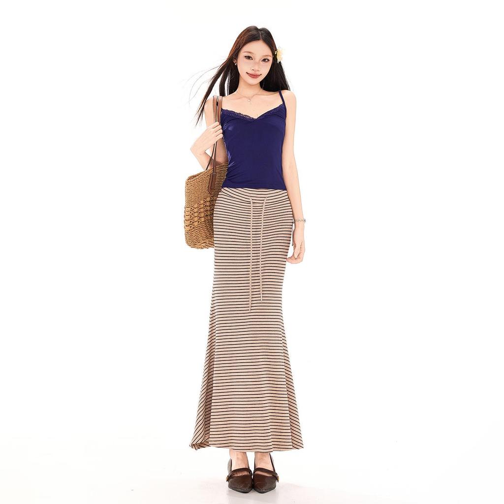2026 Striped Spring/Summer Slim Fit Mermaid Skirt - Elegant & Versatile ...
