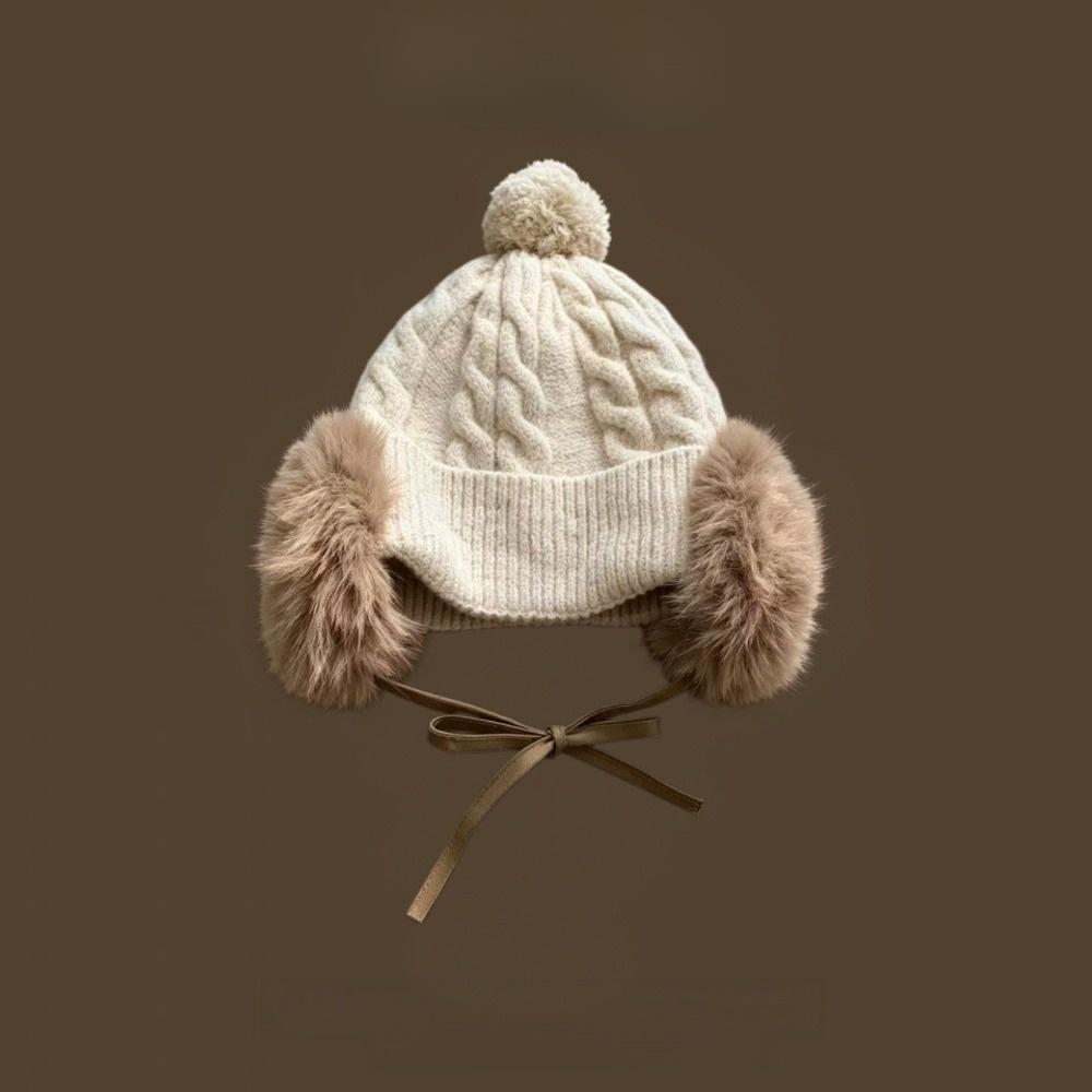 Large Head Circumference Faux Fur Beanie Faux Fur Ear Flaps Thermal Winter Hat Women Outdoor Use
