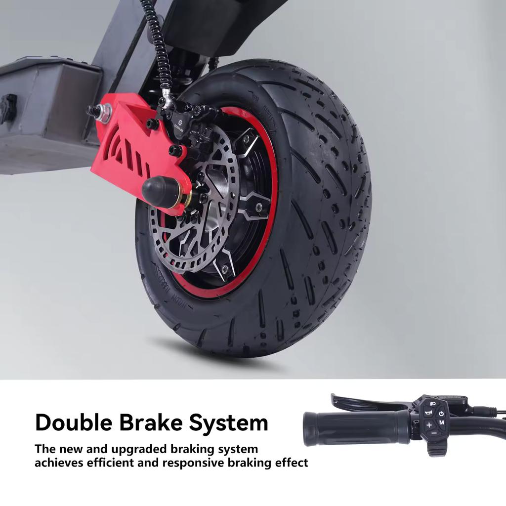 Patinete eléctrico H8 todoterreno motor dual 6000W batería 60V 28Ah suspensión dual delantera y trasera neumáticos todoterreno de 11 pulgadas alta veloci