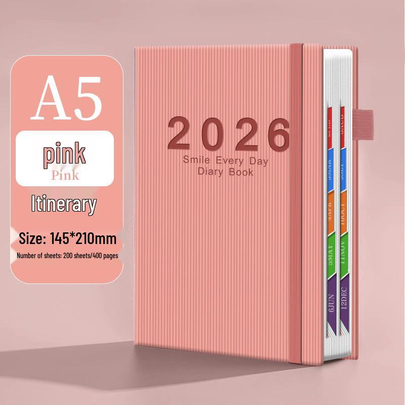 Planejador Diário Personalizado 2025: Caderno com alça para gerenciamento de tempo e agendamento eficientes.