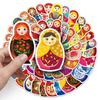 50-Piece Waterproof Russian Nesting Doll Cartoon Stickers for Phone Cases and Journals