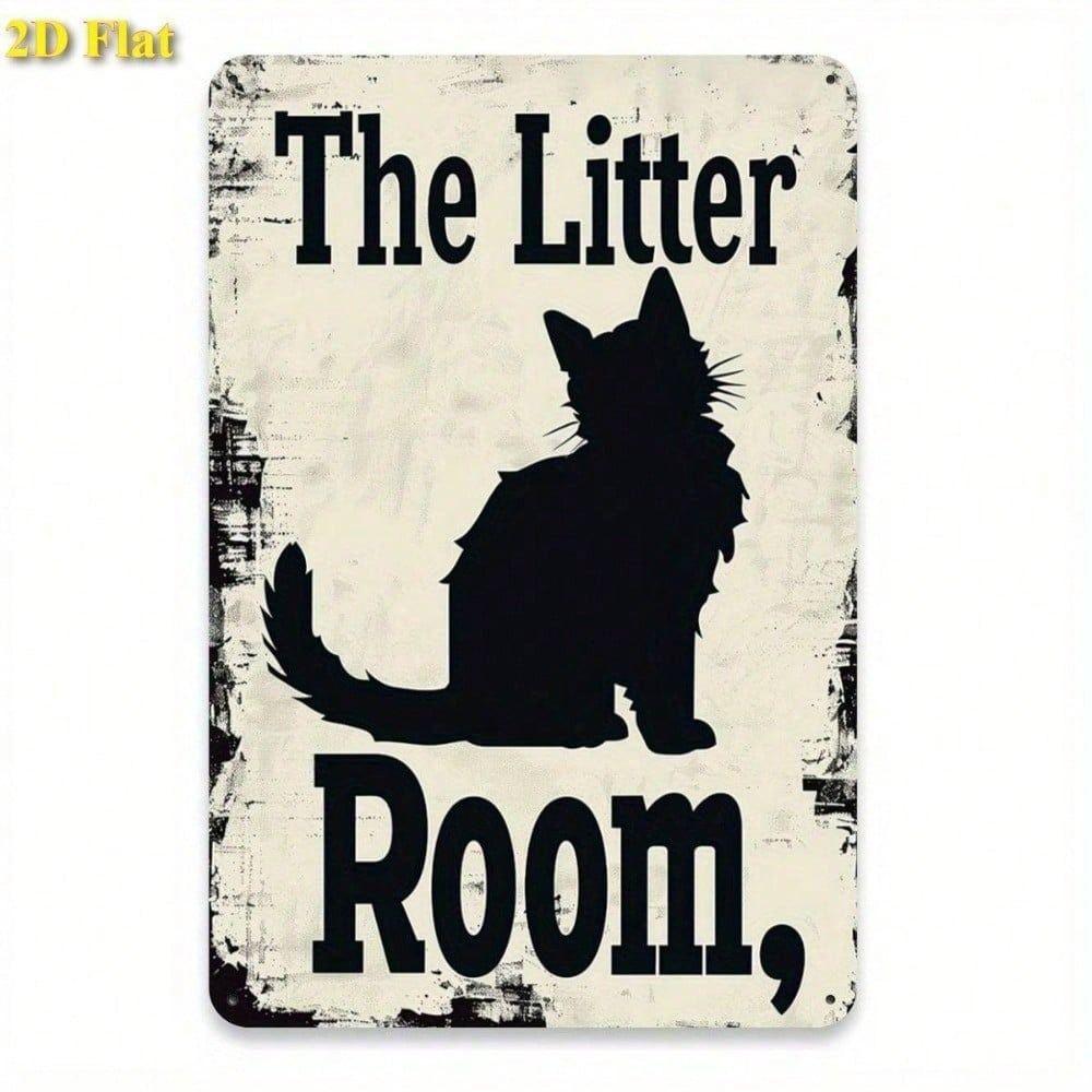 Vintage Cat Silhouette Metal Wall Art Decor