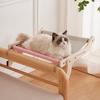 Wooden Cat Hammock Sturdy Cats Hammocks Hanging Adjustable Wall-mounted Cats Bed Indoor Pets Catnap Beds Bedside Shelf for Cat