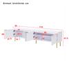 TV Cabinet, Lowboard with Textured Door, TV Furniture, Golden Handles and Golden Feet, 170 L x 35 W x 47.5 H(cm)