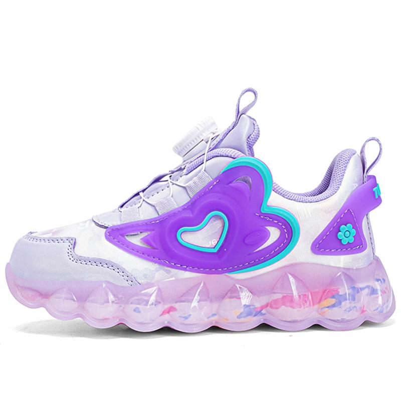 

Детская спортивная обувь весна-осень для девочек, кроссовки Super Fiber с вращающимися кнопками, спортивная обувь для мальчиков 40 фиолетовый