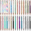 Zonon 30 Pcs Sparkly Pens Fancy Glitter Shiny Metal Retractable Ballpoint Pens Black Ink Medium Point 1. 0 Mm Click Ball Pen for Office Supply Woman