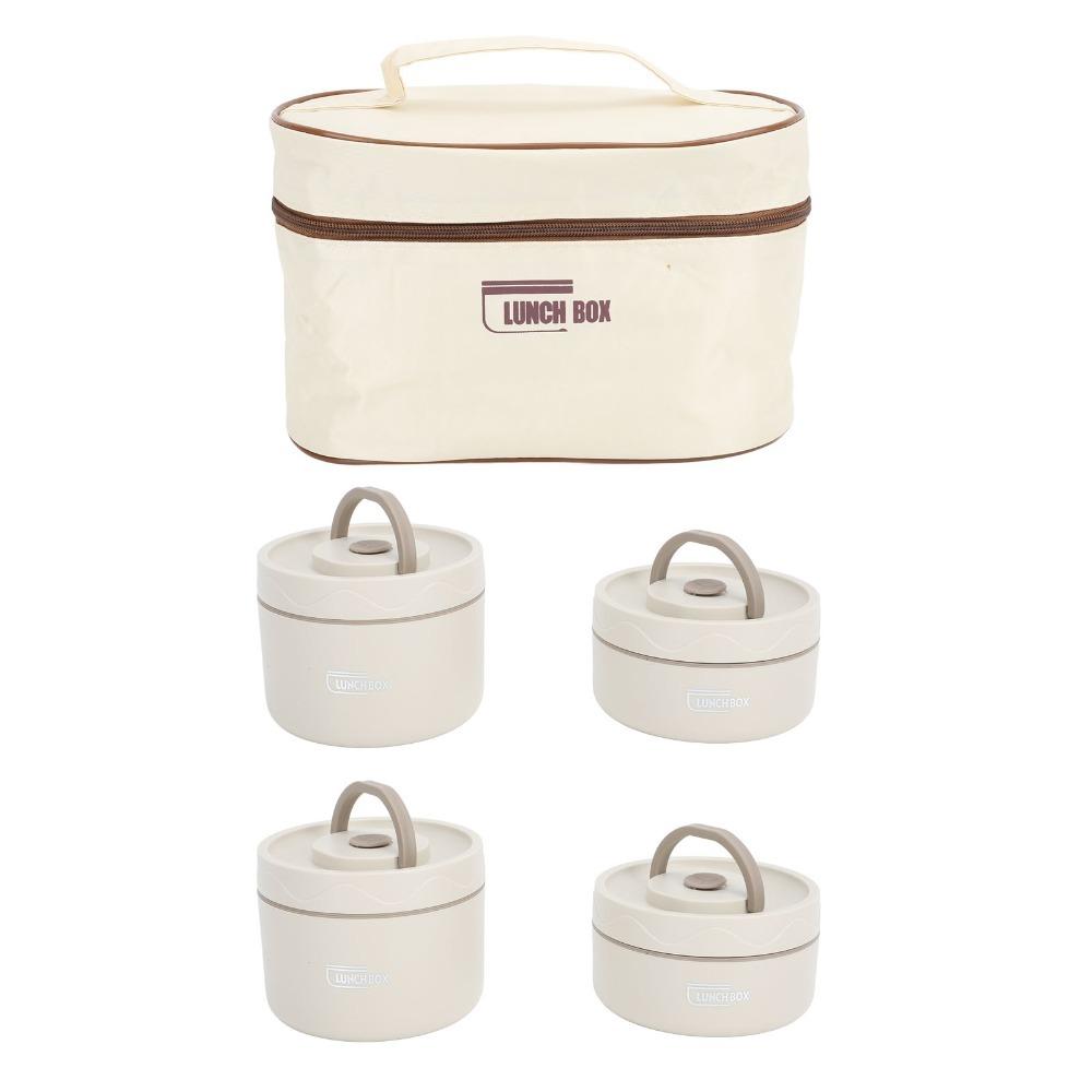 2PCS/3PCS/4PCS With Insulated Bag Thermal Bento Box Stackable Food Container  For Picnic