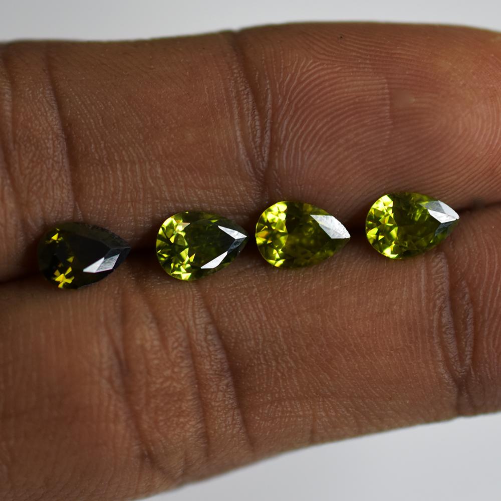 Natural Green Sapphire Loose Gemstone 7x5 mm Pear Cut 8 ct Lot September Birthday Birthstone