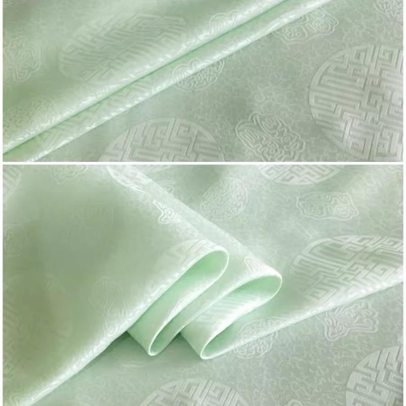 17 Ohm Silk Fabric Traditional Chinese Jacquard Silk Cotton Charmeuse Crepe Tissu Fabric for Sewing Cheongsam Cloth Width 114cm