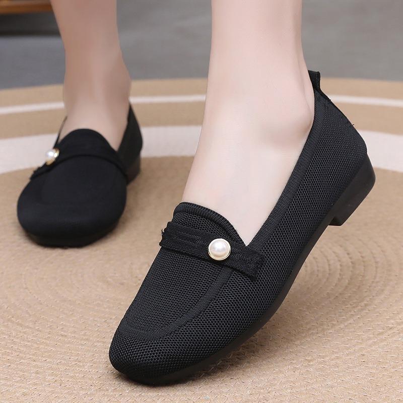 Shoes Women's Spring and Autumn Casual Women's Shoes Flat Bottom Shallow Mouth One Pedal Mother Shoes Women's Shoes Soft Sole Non-slip Not Tired Feet