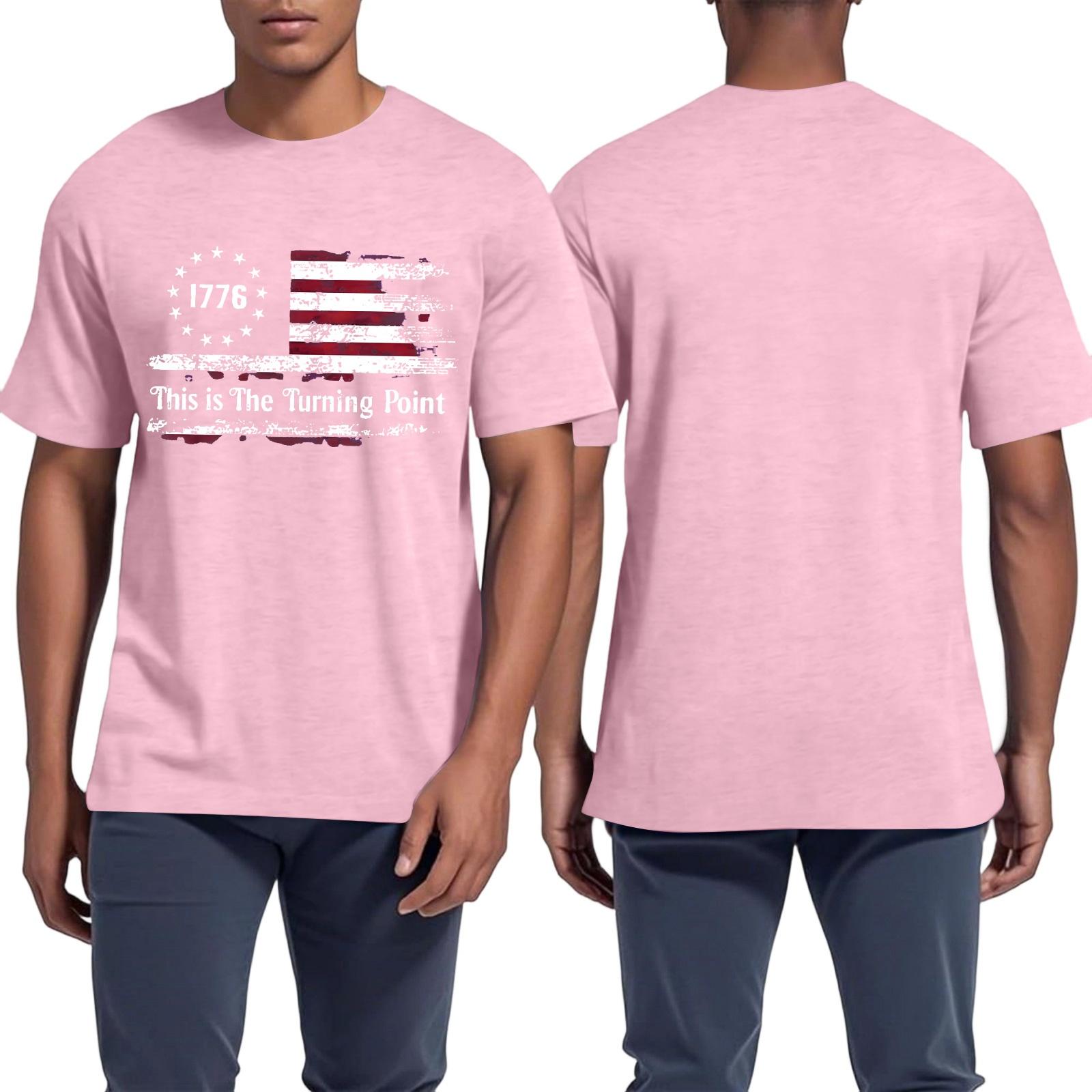 

Унисекс Рубашка с коротким рукавом с принтом в стиле кэжуал XXXXL розовый