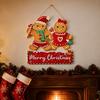 Winter Festive Home Decorations Christmas Wooden Sign Hanging Ornament, Multi-Layer Tree Wood Plaque Rustic Holiday Wall Decor with Rope, Merry