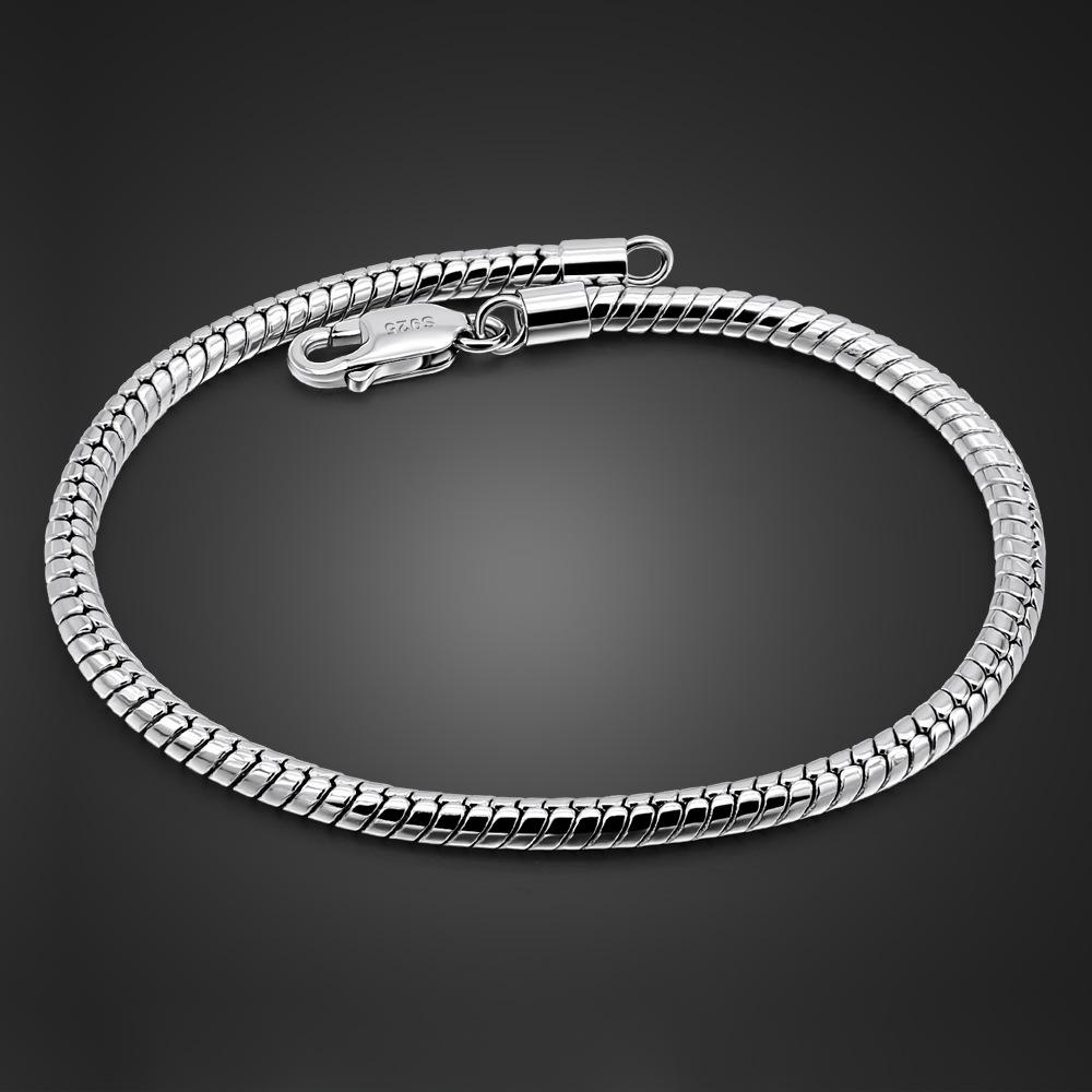 

Браслет-цепочка «Змеиная кость» 3 мм Простые парные украшения для мужчин и женщин Толстое родиевое золото с гальваническим покрытием 16