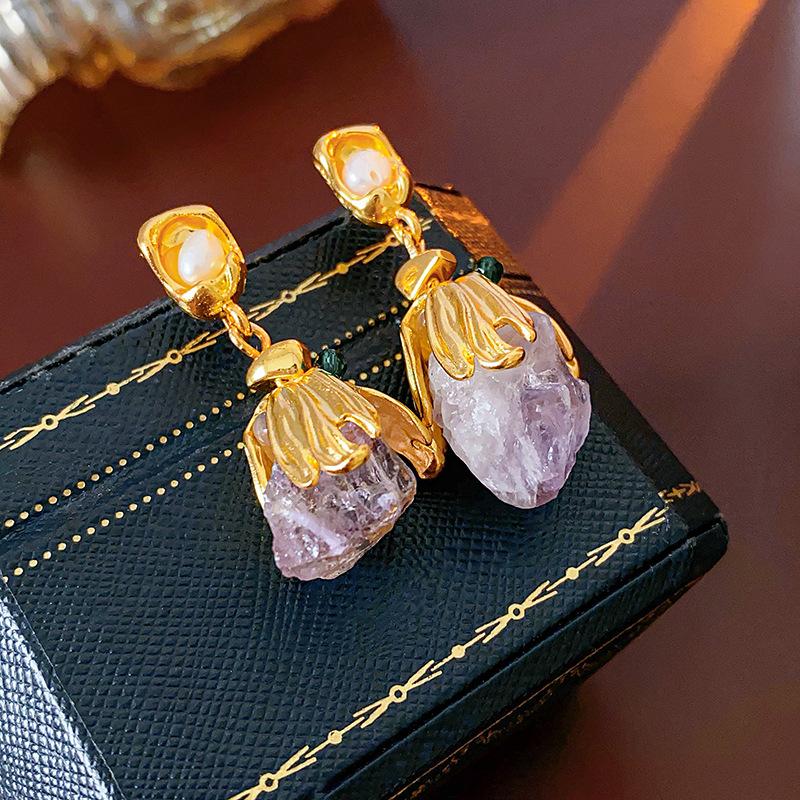 

Винтажные серьги-подвески в виде цветов с дизайном в стиле ретро, легкие роскошные и высококачественные серьги 1#