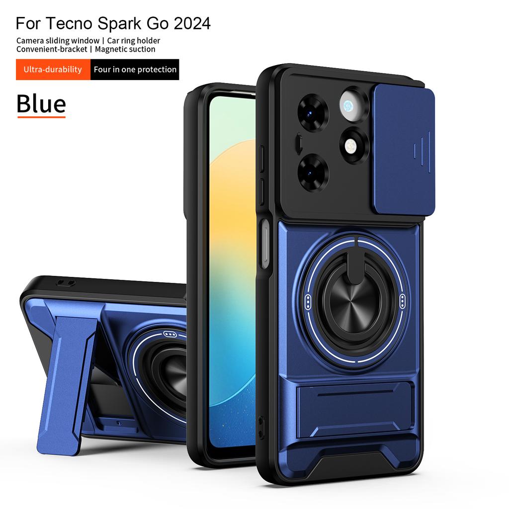 For Tecno Spark Go 2026 Case Tecno Spark 20C 20 Cover POP 8 Magsafe Magnetic Fold Holder Military Armor Camera Protection Cover