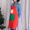 WTEMPO Christmas Apron Santa Claus Design Pocket Durable Sleeveless Home Kitchen Halter Apron Coffee Shop Store Bar Attendant Apron Christmas Supplies