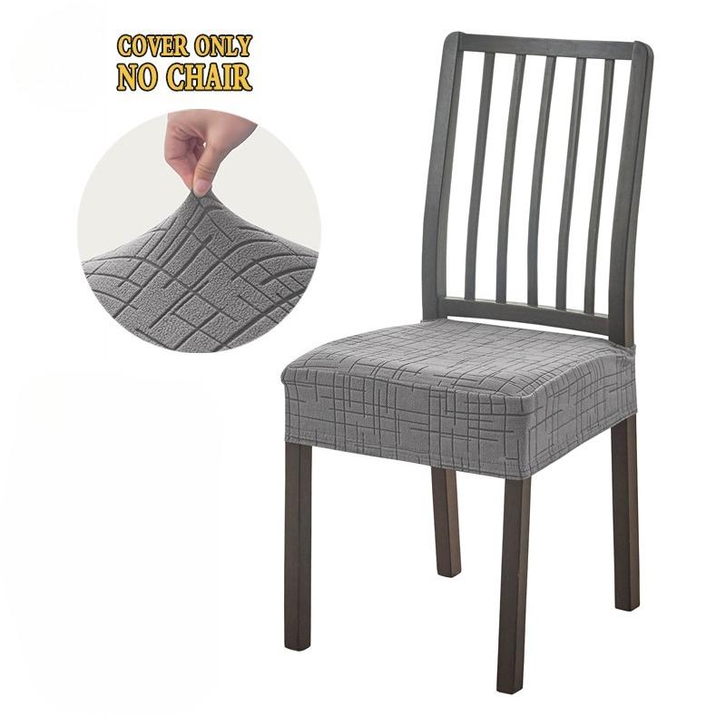 

1/2pcs Chair Covers Removable Solid Dining Chair Cushion Seat Cover Jacquard Elastic Chairs Slipcover Anti-dirty for Home Party 1pc Chairs Cover