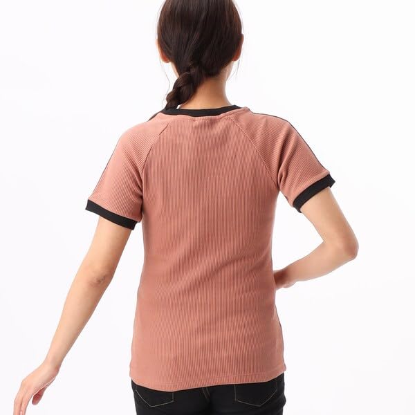 Adidas Originals Trei Dungi Slim Mânecă Scurtă 30 Maro [adidas Originals] Tricou J/L