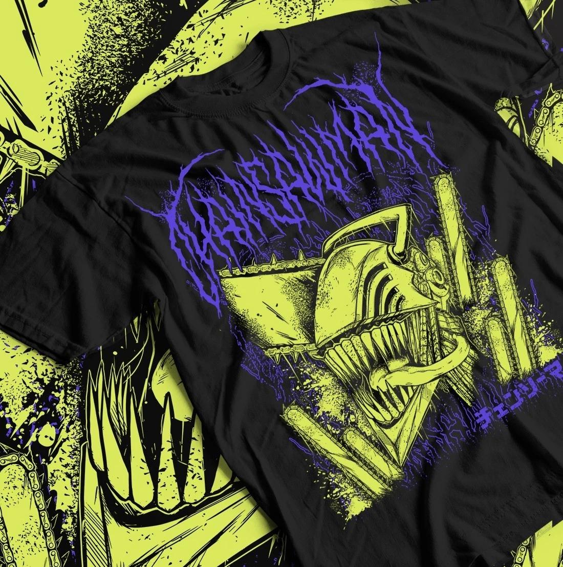 Футболка Человек-бензопила Человек-бензопила Аниме CSM Де́ндзи Па́уэр Подарок Футболка Все размеры 2XL