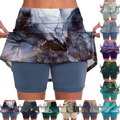 Kadınlar için elastik Yoga Pantolon-Etekler Düz Renk Atletik Şort Hafif Yüksek Bel Sıska Katı Joggers