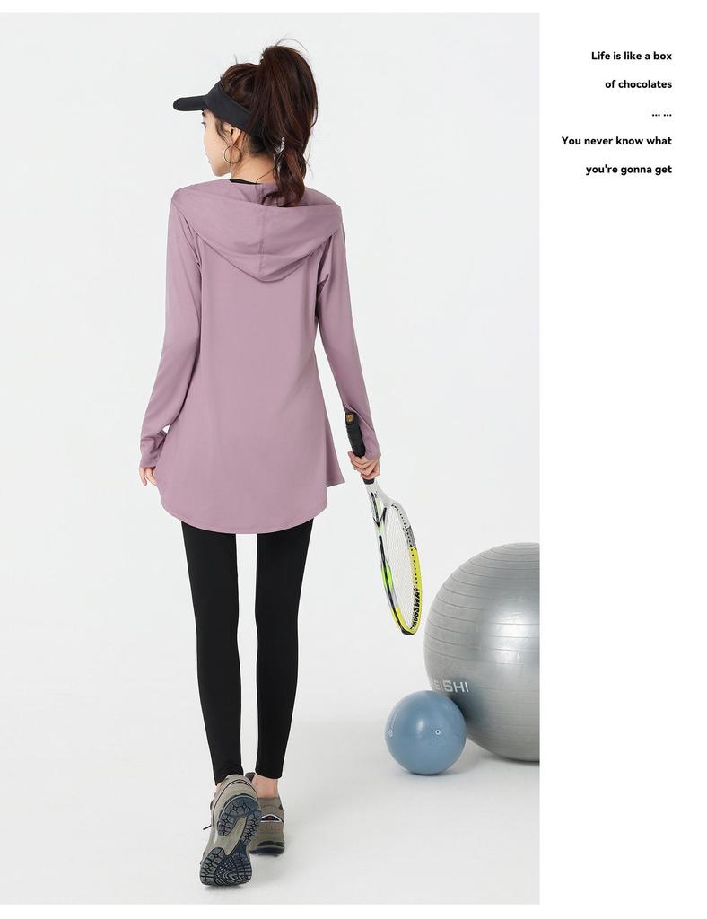 2026 Fashion Plus Size Women's Hooded Yoga & Sports Set - Long Sleeve for Spring/Autumn