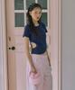 Jun Jun Space Slim Cut-Out Tee_Navy