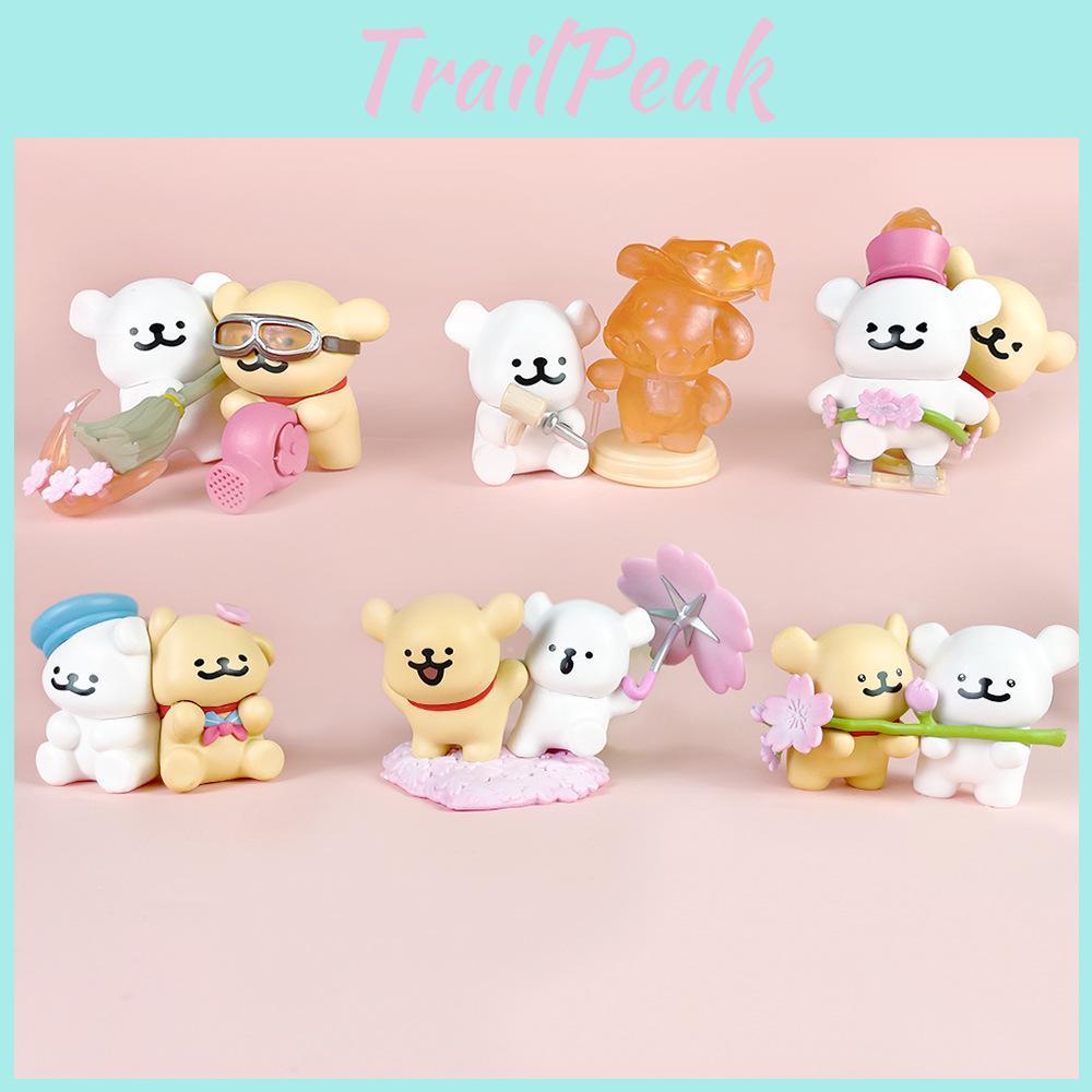 Maltese Dog Romantic Sakura Series Pvc Collectible Figure For Anime Fans And Desk Decor